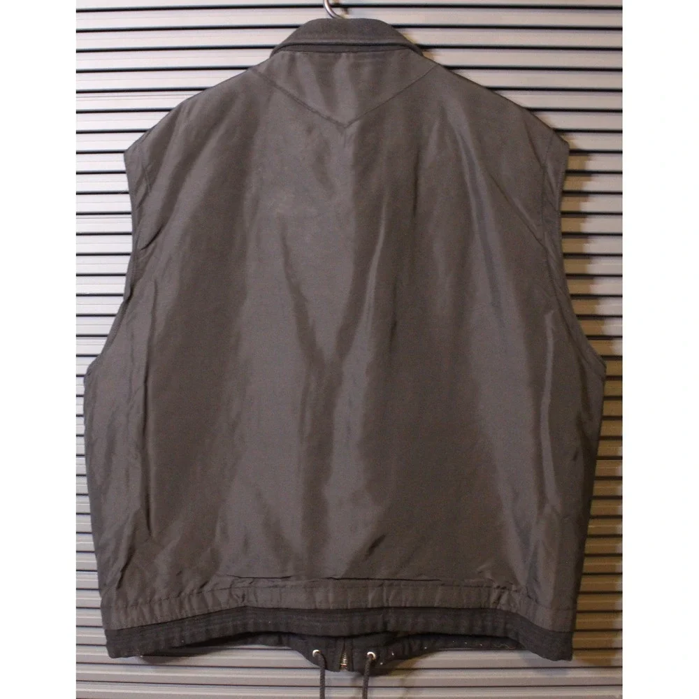 Michael Bogner Vest Mens XL Black Utility Multi-Pocket Full Zip Button Gorpcore